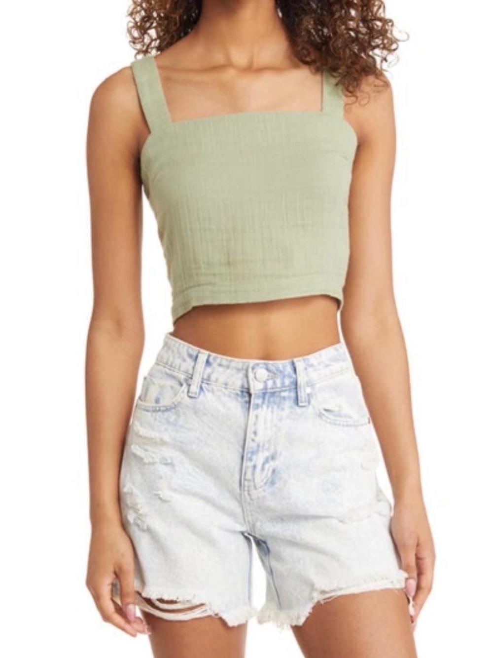 Rip Curl Sage Green Square Neck Crop Top